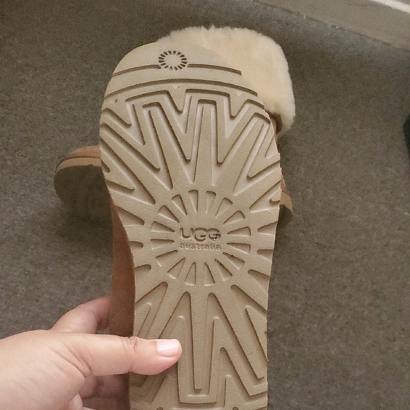 UGG Tan Ankle Boots with Suede Finish and Plush Lining - Picture 3 of 4